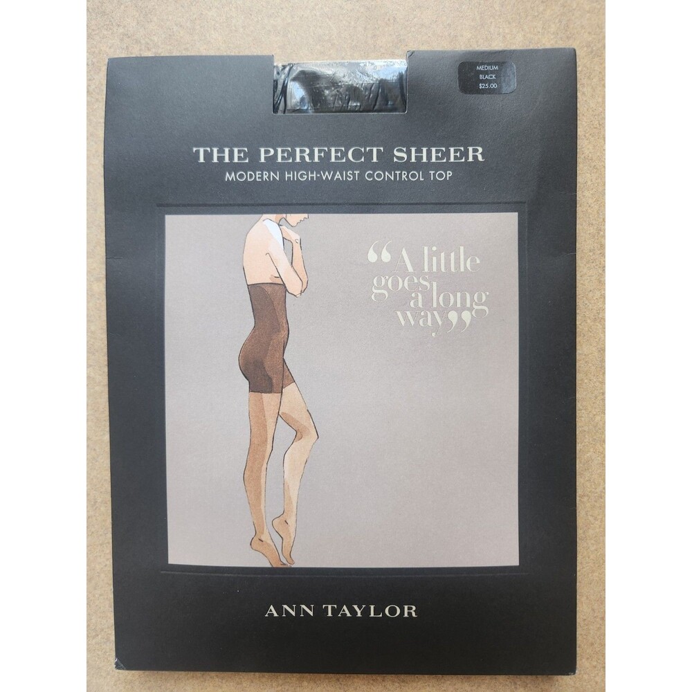 Ann Taylor Modern High Waist Control Top No Show Black Medium Made In USA
